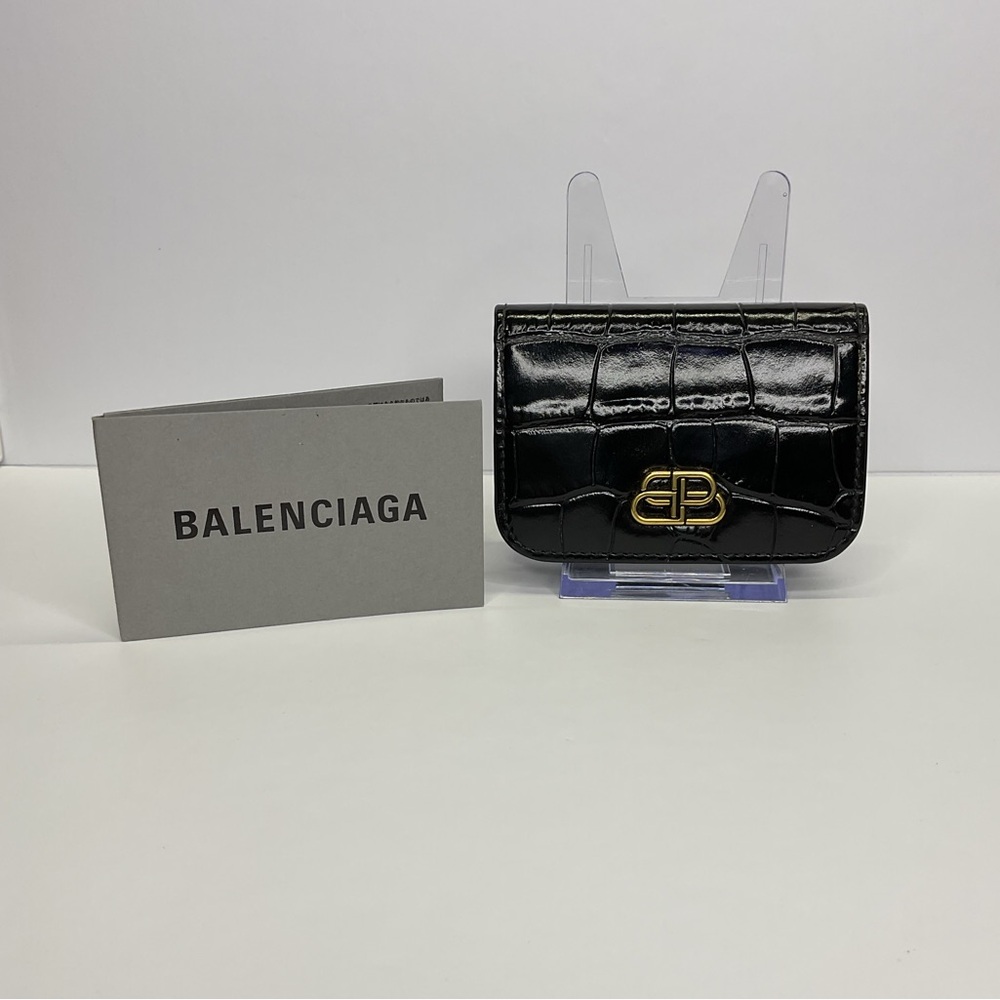Balenciaga Compact, Black Leather Wallet Authentic - EUC - Picture 2 of 12